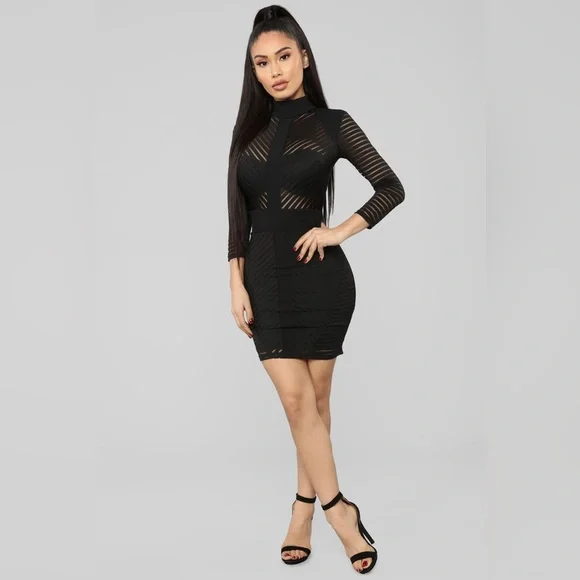 Fashion Nova Dresses Sheer Mini Black Dress Poshmark
